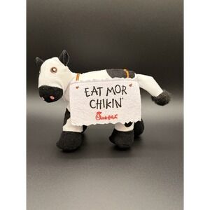 Chick Fil A Eat Mor Chikin Promo Ad Sign Cow Plush 4" Perfect Stocking Stuffer